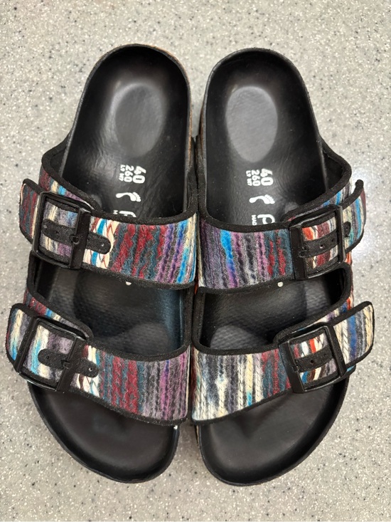 Birkenstock Shoes - Birkenstock Papillio Multicolor Striped Arizona Sandals